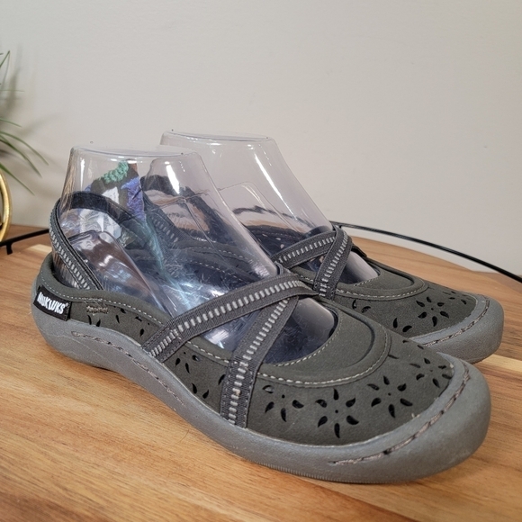 NEW Muk Luks Erin Dark Gray Sling Back Mary Jane Flats Size 6 - Picture 3 of 14